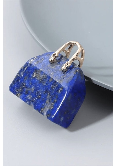 Erilsa Sertifikalı Çanta Model Lapis Lazuli Taşı Kolye Çok Renkli