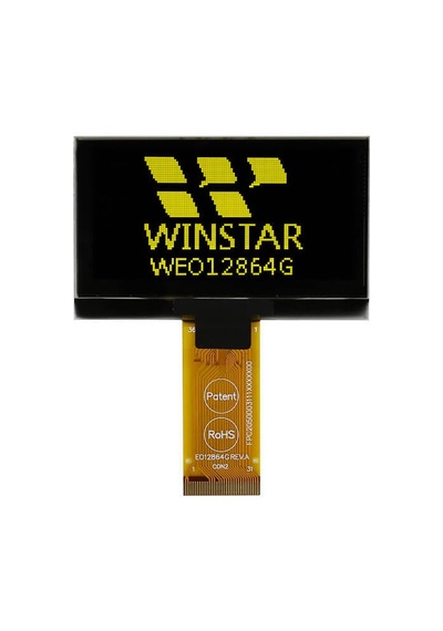 Winstar 2.42 İnç Cog Oled Ekran - 128x64, Sarı