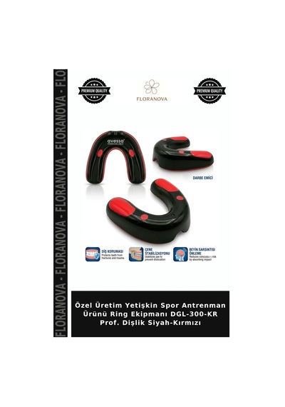 Özel Üretim Yetişkin Spor Antrenman Ürünü Ring Ekipmanı Dgl-300-kr Prof. Dişlik Siyah-kırmızı Siyah - Kırmızı