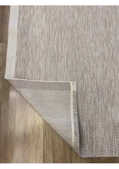 Hoom Rugs 1147 Bej Krem Sisal Plus Jüt Halı Siyah