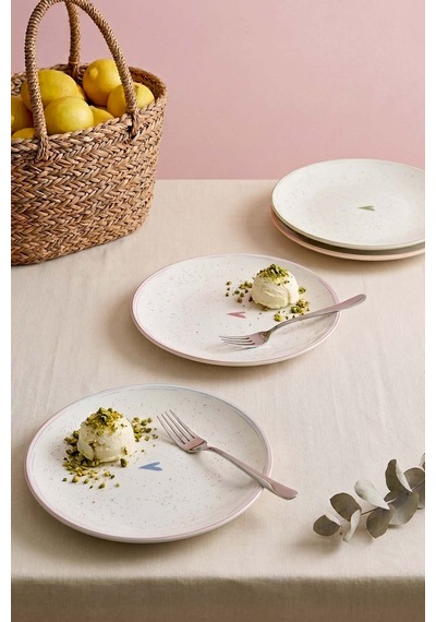 Livia Ege 4'lü Pasta & Sunum Tabağı 20 Cm Çok Renkli