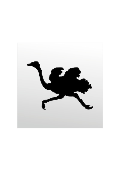 Folyo Sticker Deve Kuşu 80cm Uzunluk Siyah