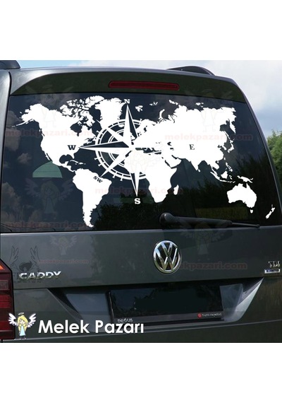 Dünya Pusula Off Road Karavan Sticker
