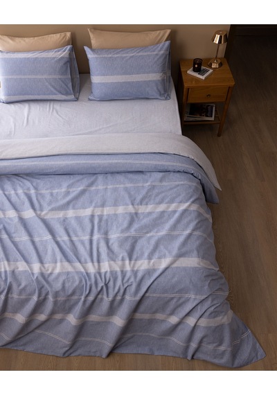 Madame Coco Boswell King Size %100 Pamuk Ranforce Baskılı Çarşaflı Nevresim Takımı - Mavi 8684427293881 Çok Renkli