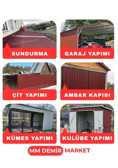 Galvanizli Trapez Çatı Kaplama Sacı 2 Metre 5 Adet-su Geçirmez Ve Paslanmaz Metal Sac