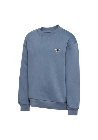 Hummel Pamuklu Logolu Loose Fit Bisiklet Yaka Sweat Unisex Çocuk Sweat 232950-2828 Mavi