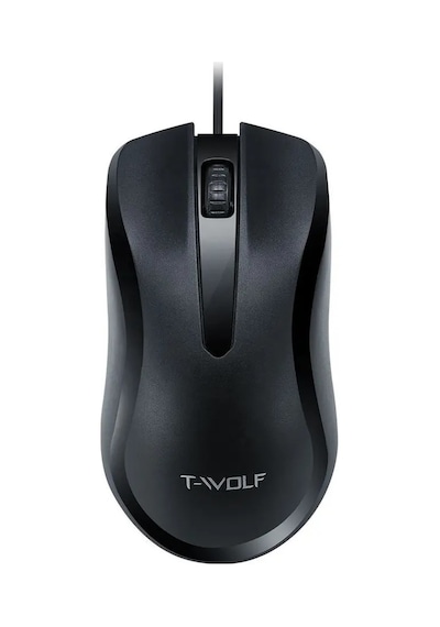 T-Wolf V12 Kablolu 1200 DPI Büyük Boy Optik Ofis Mouse