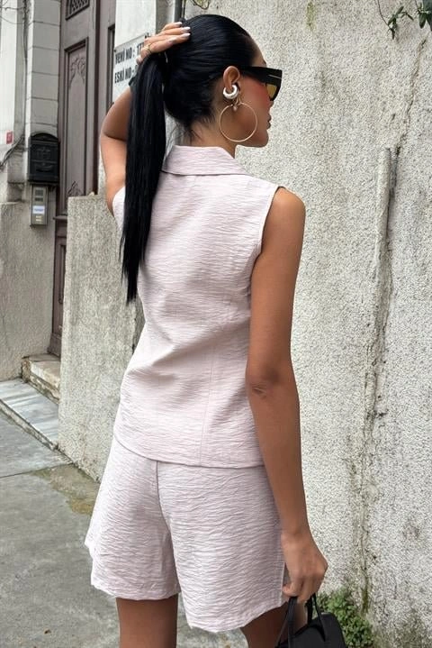 Dogutrend Yelek Şort Viscon Takım 10156-17 Altın