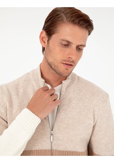 Pierre Cardin Erkek Ekru Hırka Triko 50296434-vr019 Ekru