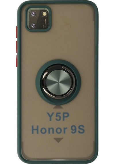 Cosmotex Newface Huawei Y5p Kılıf Montreal Yüzüklü Silikon Kapak - Yeşil