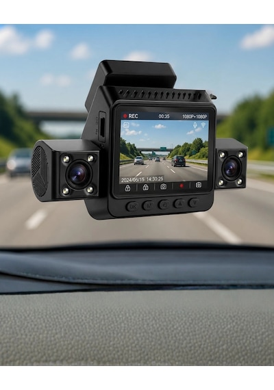 Araç Ön Arka İç Kamera Sistemi Full Hd Hareket Sensörlü Kayıt Cihazı