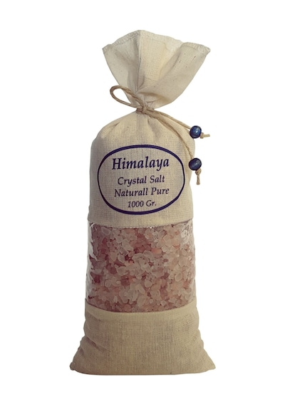 Himalaya Tuzu 1 Kg. Bez Torbada Iri Taneli Pembe Renk Himalaya Orijinal Tuz