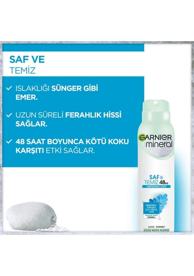 Garnier Mineral Saf & Temiz Deodorant 150 Ml