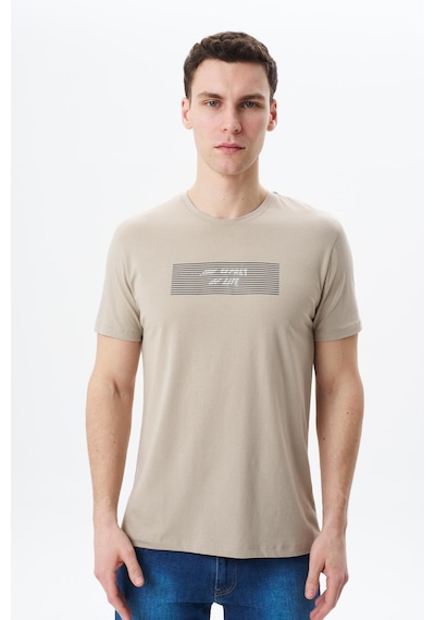 AR-MA Arma Erkek Regular Fit Baskılı Süprem Bisiklet Yaka Tişört Y29344453402 Bej