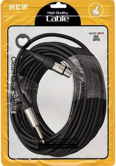 Magicvoice Ld379b 15 Metre Canon Xlr Dişi - 6.35mm Mono Erkek Metal Jak Mikrofon Ses Kablosu