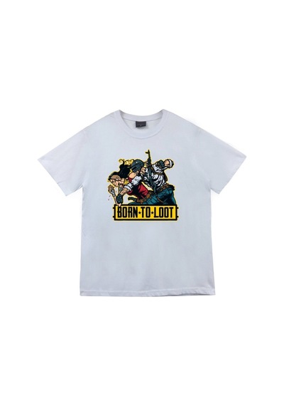 Stoned&Fame Unisex Beyaz Pubg Baskılı T-shirt Beyaz