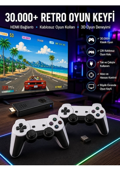 Joystick Çift Kollu Oyun Kolu Retro Oyun Yüksek Çözünürlüklü 3d Game Yeni Nesil 63739527