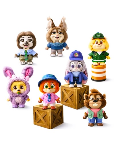 MİNİSO Zootopia 2 Zootropolis Peluş Anahtarlık Figür Kutu Oyuncak Blind Box Çok Renkli