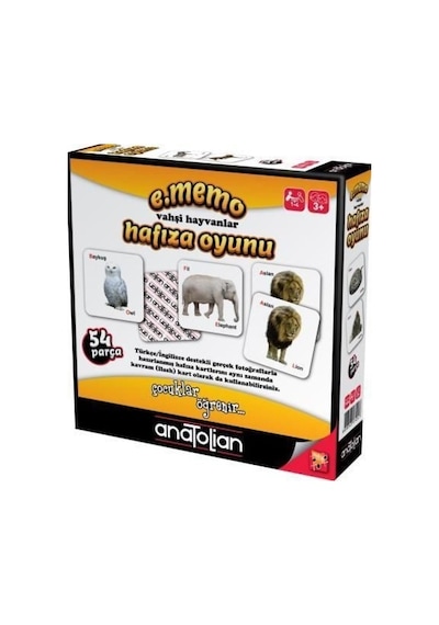 Anatolian E.Memo Vahşi Hayvanlar Hafıza Oyunu 54 Parça