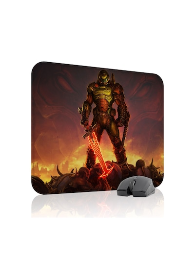 Doom Kaymaz Dikişli Kauçuk Oyuncu Mousepad V1 - 48x40 Xl Gaming Mouse Pad Fare Altlığı