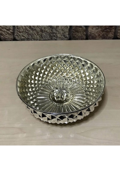 Gümüş Kaplamalı Piramit İşlemeli Bakır Hamam Tası Gümüş