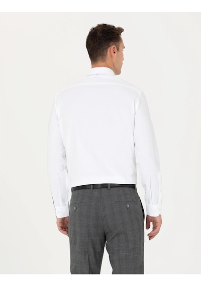 Pierre Cardin Beyaz Regular Fit Uzun Kollu Basic Gömlek Beyaz