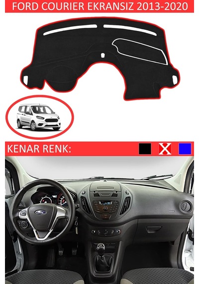 Guerrıno Torpido Koruma Halısı Siyah Kenar Renk Kırmızı Ford Courier Ekransız 2013-2020 İle Uyumlu Genel
