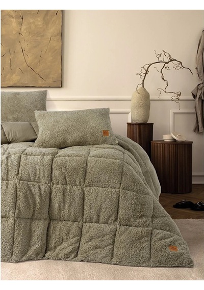 Cotton Box Çift Kişilik Peluş Yorgan Seti Taş Taş