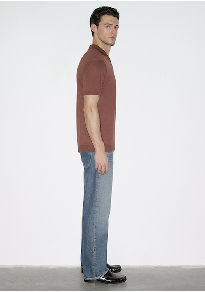 Mavi - Kahverengi Tencel Modal Karışımlı Polo Tişört 0613163-70250 Kahverengi