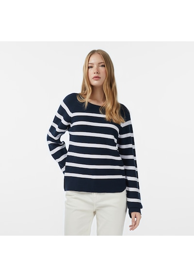 Nautica Kadın Lacivert Regular Fit Kazak Çizgili 57s114t Siyah