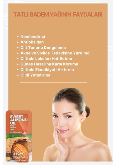 %100 Doğal Katkısız Tatlı Badem Yağı - 20 Günlük Bakım Kürü - 80 Ml 4ml X 20 Diğer