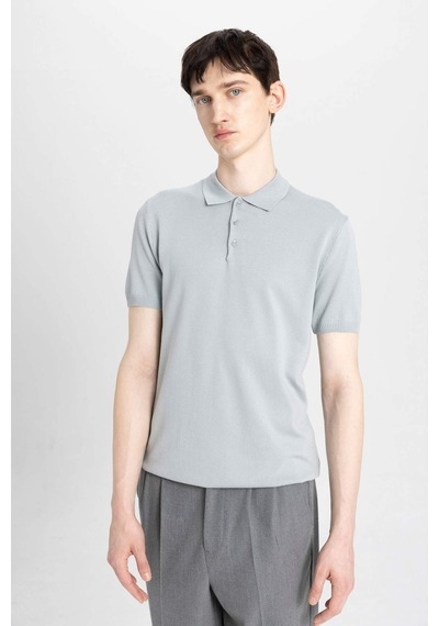DeFacto Slim Fit Dar Kesim Kısa Kollu Basic Düz Triko Polo Tişört Y5369AZ24SMGR130
