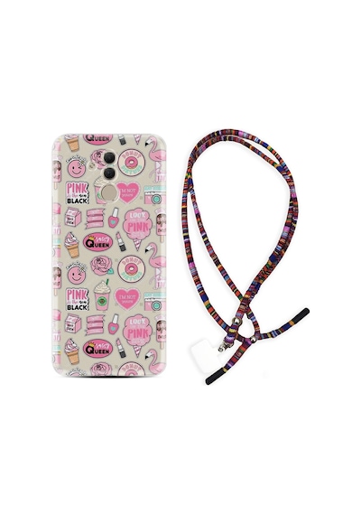 Huawei Mate 20 Lite Kılıf Rasta Boyun Askılı Donut Flamingo 1415