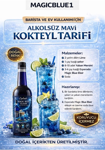 Magic Blue Elixir Renklendirici Şurup 750 Ml
