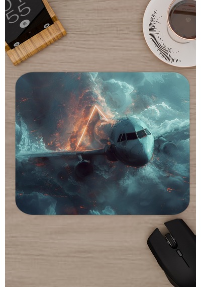 Airplane Uçak Kaymaz Dikişli Kauçuk Oyuncu Mousepad V1 - 22x18 Gaming Mouse Pad Fare Altlığı