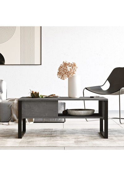 El34 Elanor Metal Orta Sehpa Raflı Beton Ela34-rg Gri