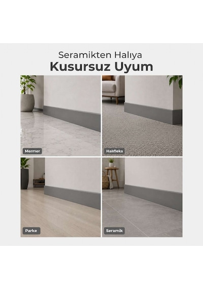 Sempla Pvc Süpürgelik Koyu Gri - Smp703 Bitiş Kapağı Aksesuarı 1 Paket - 2 Adet