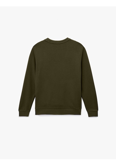 Koton Regular Fit Uzun Kollu Bisiklet Yaka Baskılı Sweatshirt Haki 6wam70200mk Haki