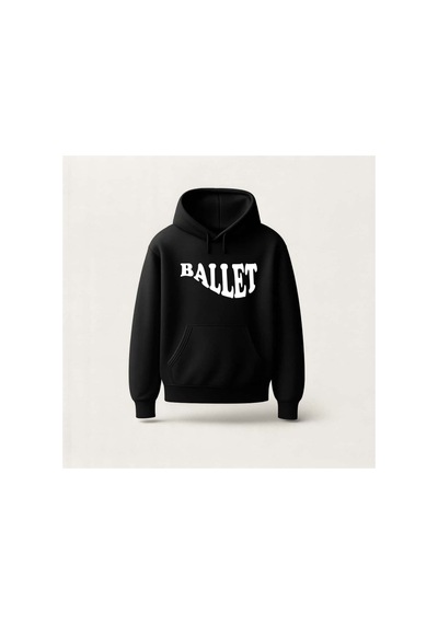 Ada Kostüm Tasarım Ballet Tasarım Baskılı Hoodie Sweatshirt siyah
