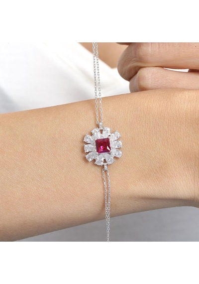 Mia Vento Effective Diamond Milano Rüyası Sentetik Yakut Taşlı Gümüş Bileklik