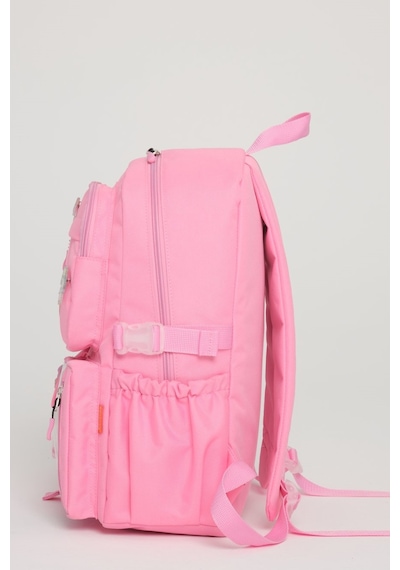 Kawaii Kore Tarzı Okul Çantası Aksesuarlı Kız Çocuk Çantası Pembe