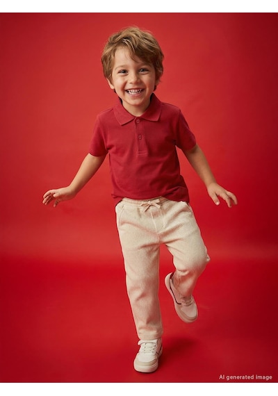Civil Boys Dokulu 2-5 Yaş Pantolon - Beyaz Şeker Kasar