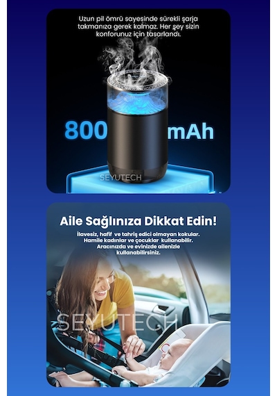 Harvox Rgb Renkli Araç Kokusu Şarjlı 4 Farklı Mod 800mah Batarya Ortam Ve Oda Hava Nemlendirici Aromaterapi