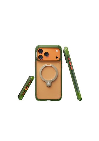 Torras Apple iPhone Uyumlu 17 Pro Max O Stand Spin Air Serisi Magsafe Kılıf Yeşil