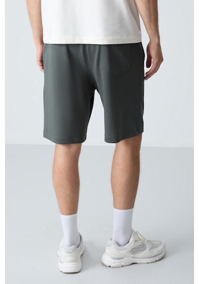 Air Jones Tommy Life Haki Pamuklu Kalın Yumuşak Dokulu Standart Fit Basic Erkek Şort - 81275 Haki