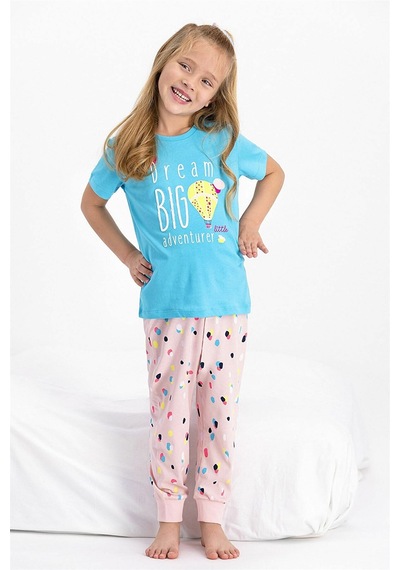 Rolypoly RP2441-G Kız Çocuk Pijama Takımı Turkuaz Rolypoly RP2441-G Kız Çocuk Pijama Takımı Turkuaz