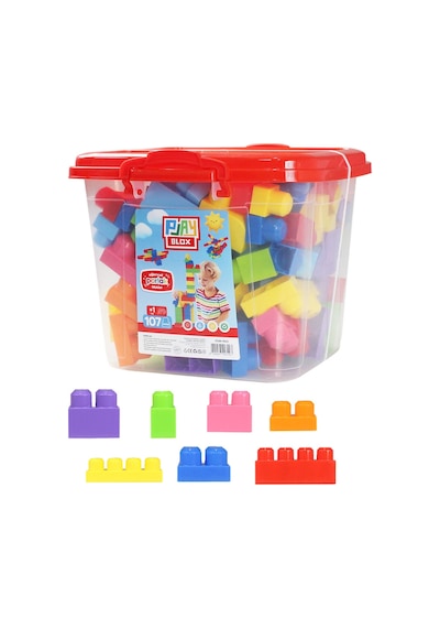Play Blox Yapı Oyuncakları 107 Parça Kovalı Parlak Renkler Mega Blok Seti 3103