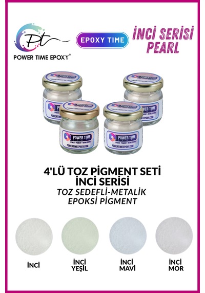 4'lü Sedefli Metalik Toz Pigment Boya Seti İnci Serisi/ Epoksi Pigment / Epoksi İçin / Pearl