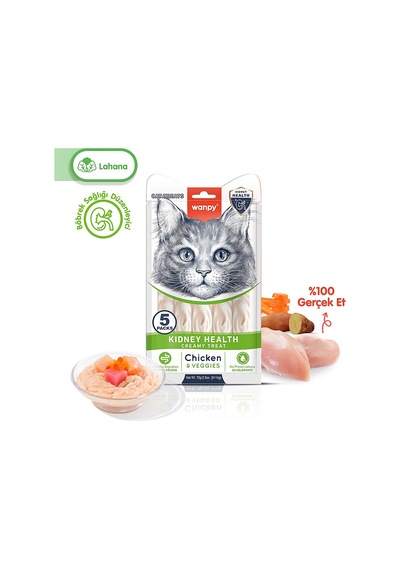 Wanpy Kidney Health Tavuk&sebze Kedi Ödül Krema 5x14gr