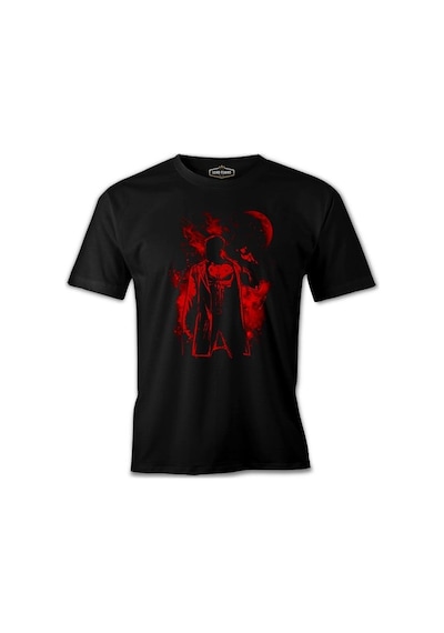 Punisher Red Moon Siyah Erkek Tshirt 001